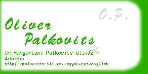 oliver palkovits business card